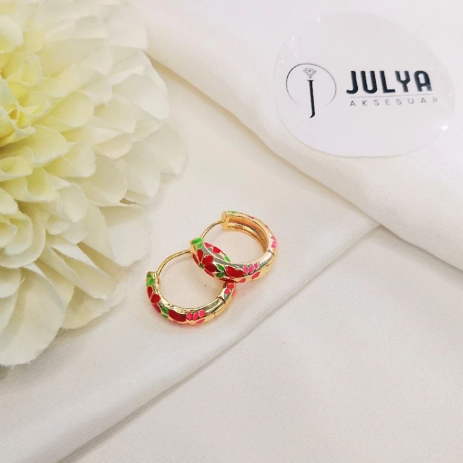 ÇELİK GOLD KARARMAZ PASLANMAZ MİNELİ  HALKA KÜPE