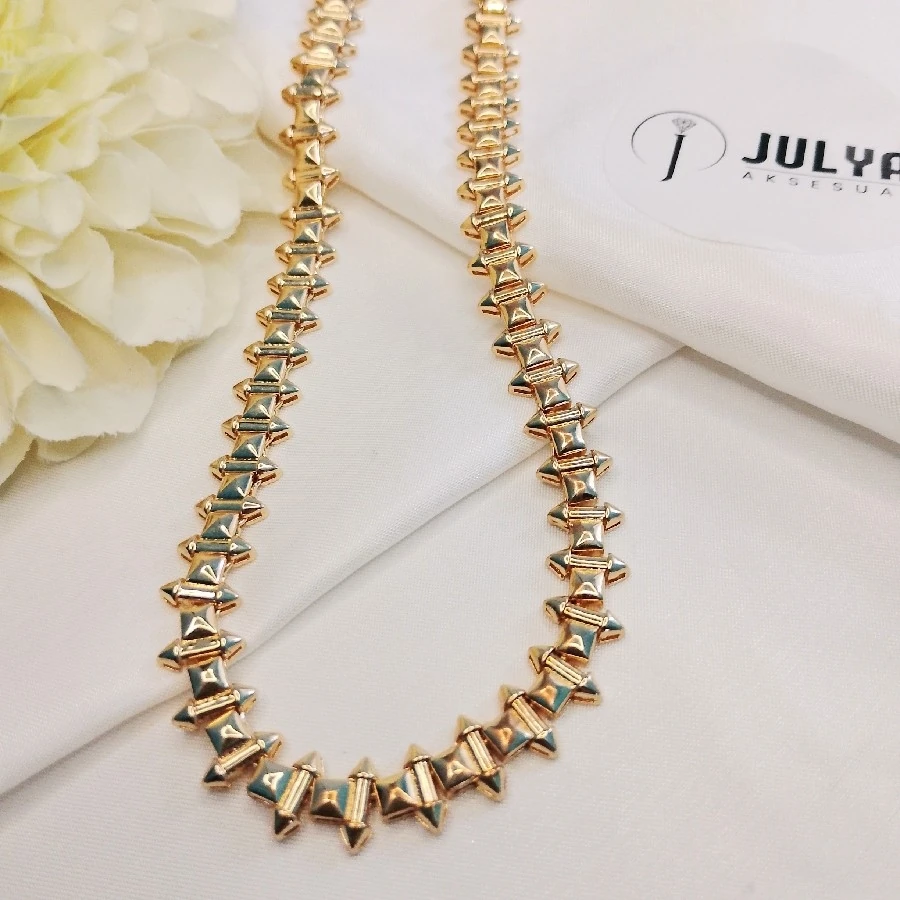 ÇELİK GOLD KARARMAZ PAZLANMAZ 45+5 CM  FARKLI MODEL KOLYE