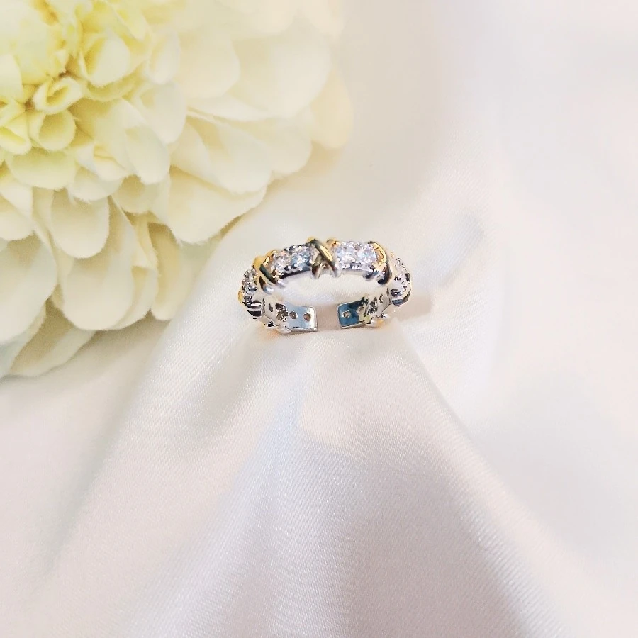 ÇELİK  GÜMÜŞ GOLD RENKLİ MARKA AYARLANABİLİR YÜZÜK