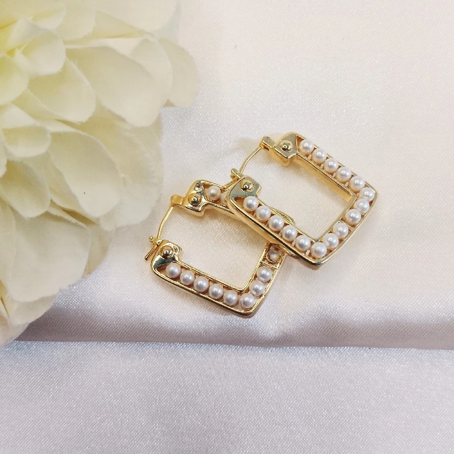 ÇELİK GOLD İNCİRLİ KARE HALKA KÜPE KARARMAZ PASLANMAZ  KÜPE