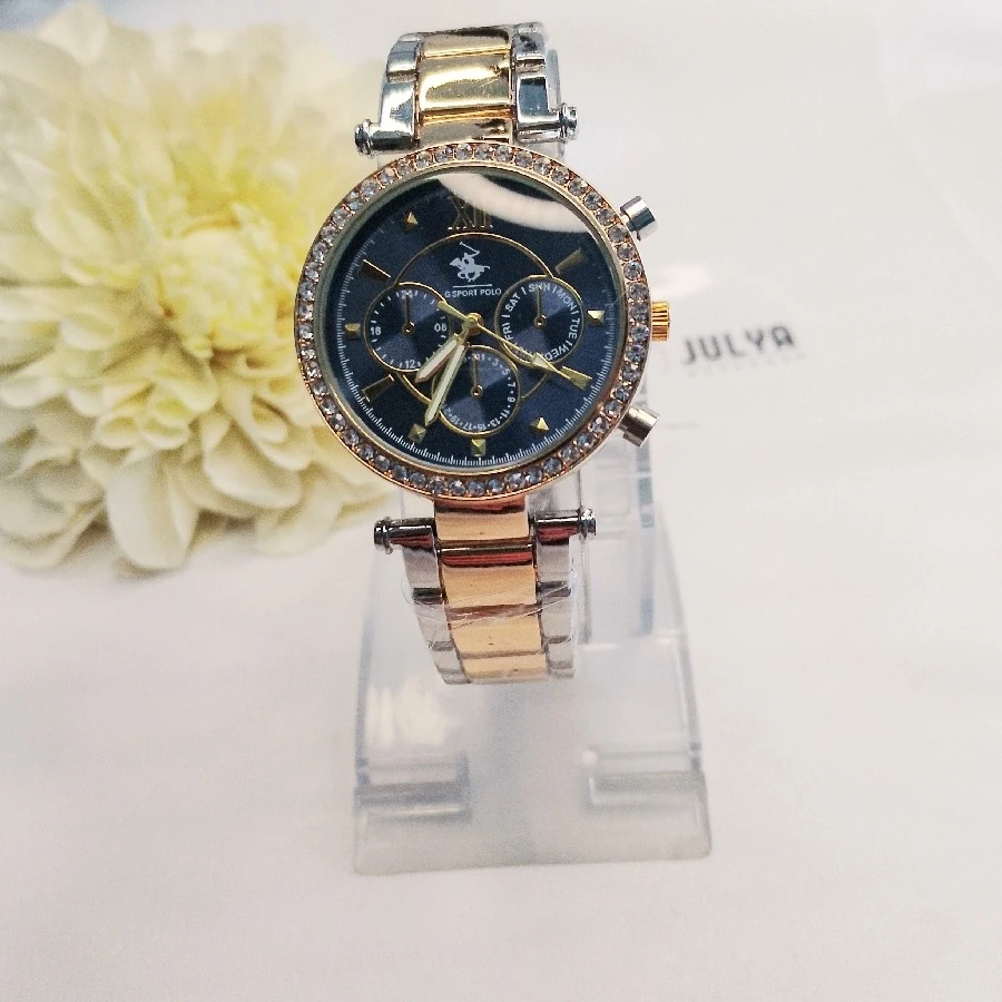 ÇELİK GÜMÜŞ RENGİ GOLD KARARMAZ PASLANMAZ POLO MARKA ERKEK KOL SAATİ