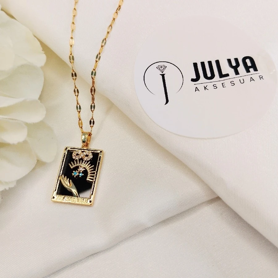 ÇELİK GOLD KARARMAZ PAZLANMAZ 45+5 CM TAROT KOLYE