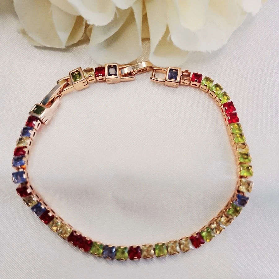 ÇELİK  GOLD TAŞLI RENK   SU YOLU BİLEKLİK