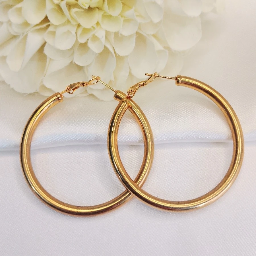 ÇELİK GOLD ORTA  BOY  HALKA KÜPE KARARMAZ PASLANMAZ