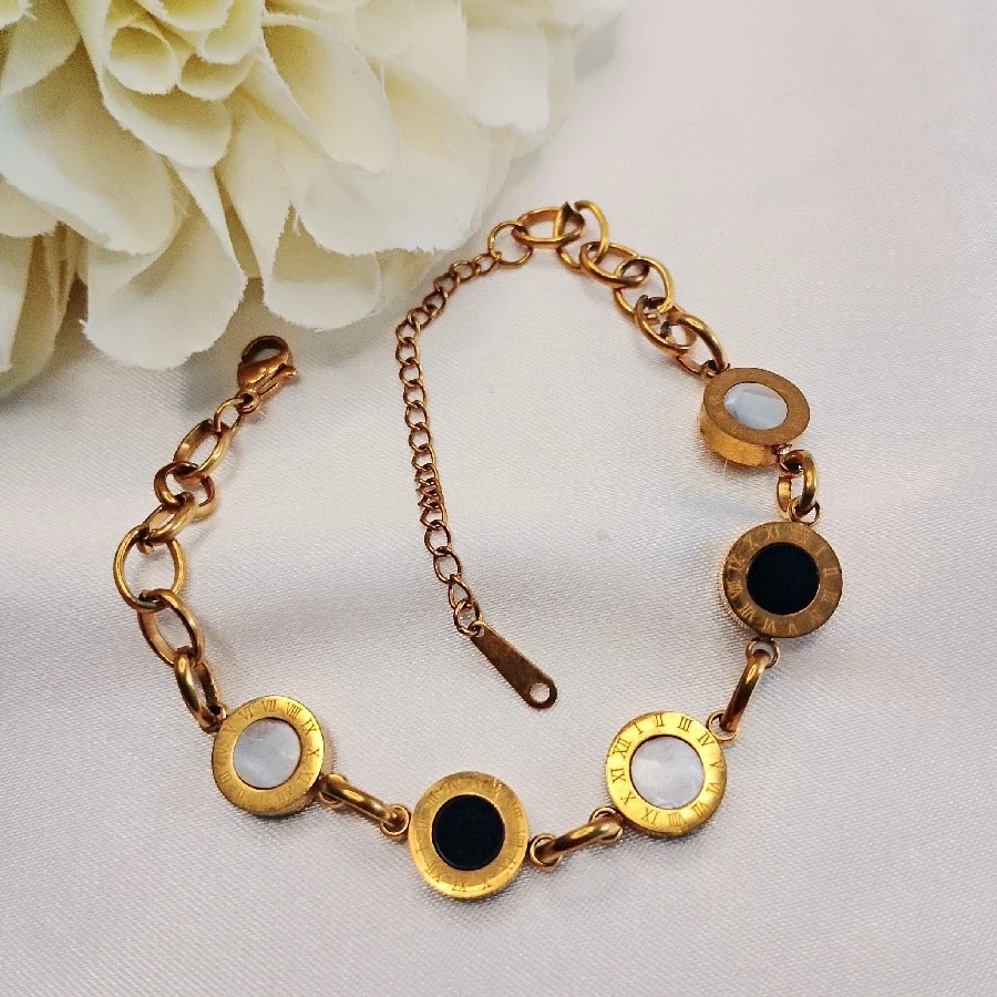 ÇELİK GOLD MARKA SEDEFLİ KARARMAZ PASLANMAZ BİLEKLİK