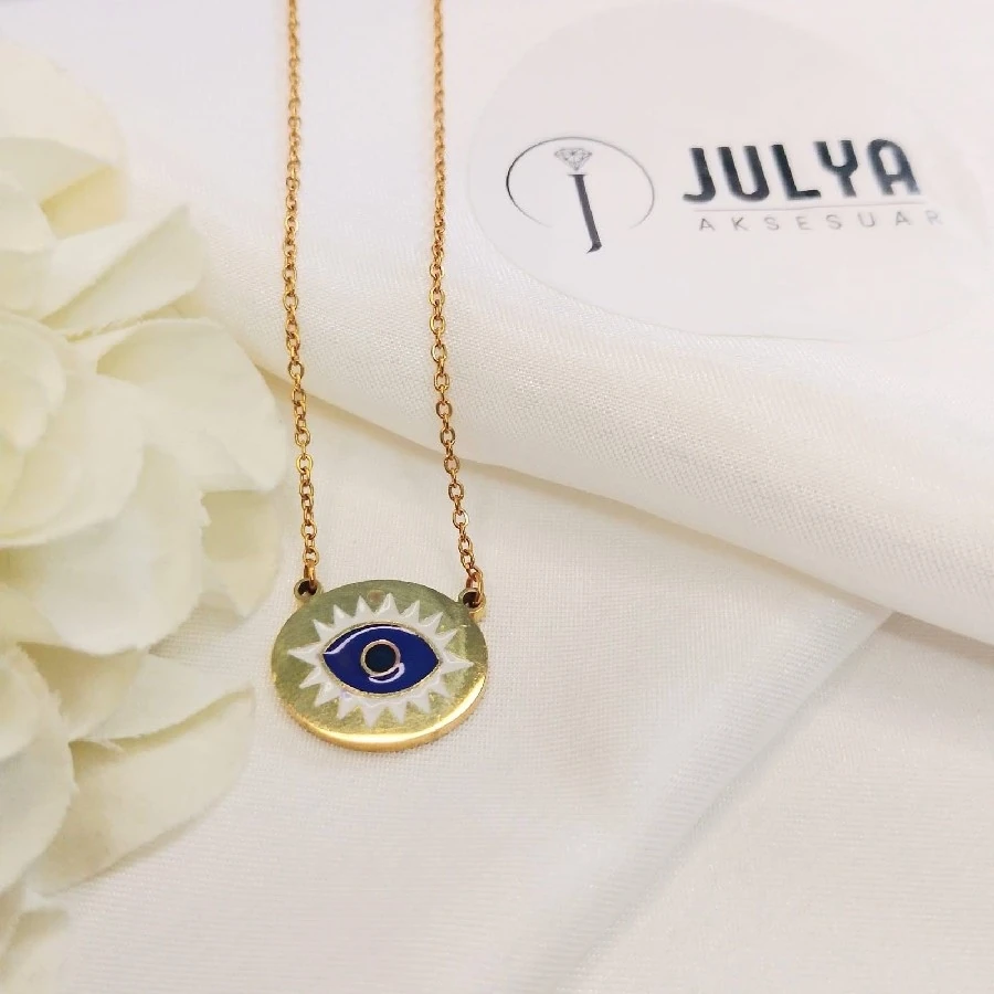 ÇELİK GOLD KARARMAZ PASLANMAZ GÖZ 45 5+ CM KOLYE