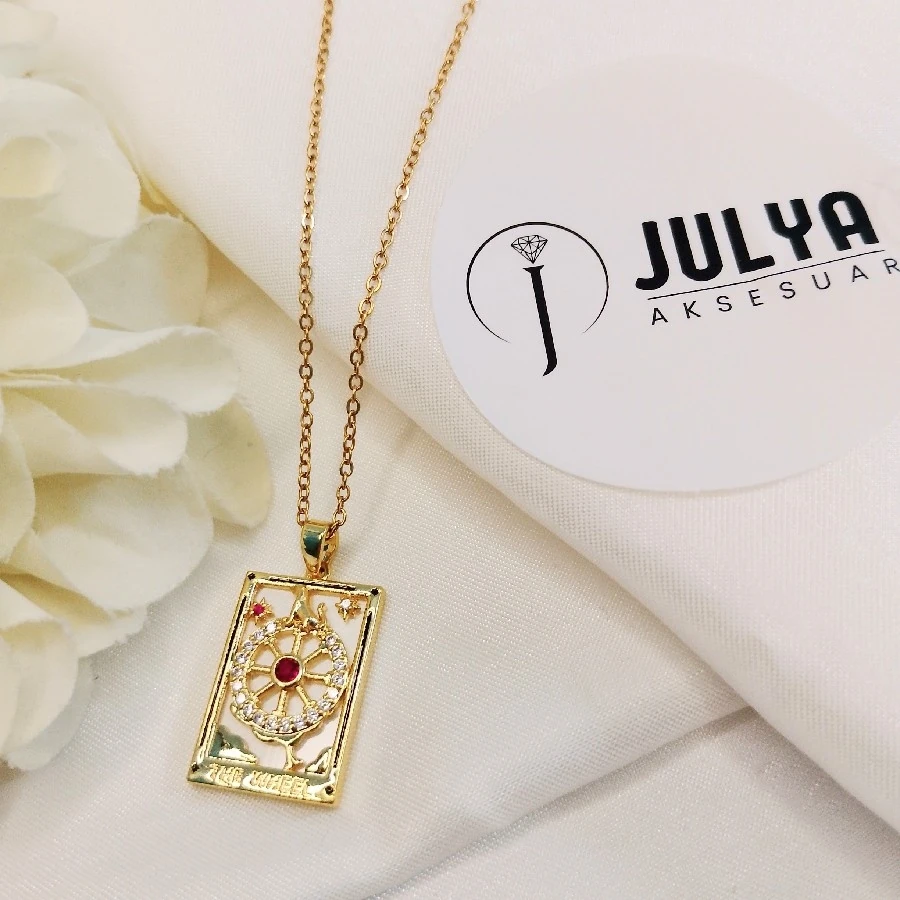 ÇELİK GOLD KARARMAZ PAZLANMAZ 45+5 CM TAROT KOLYE