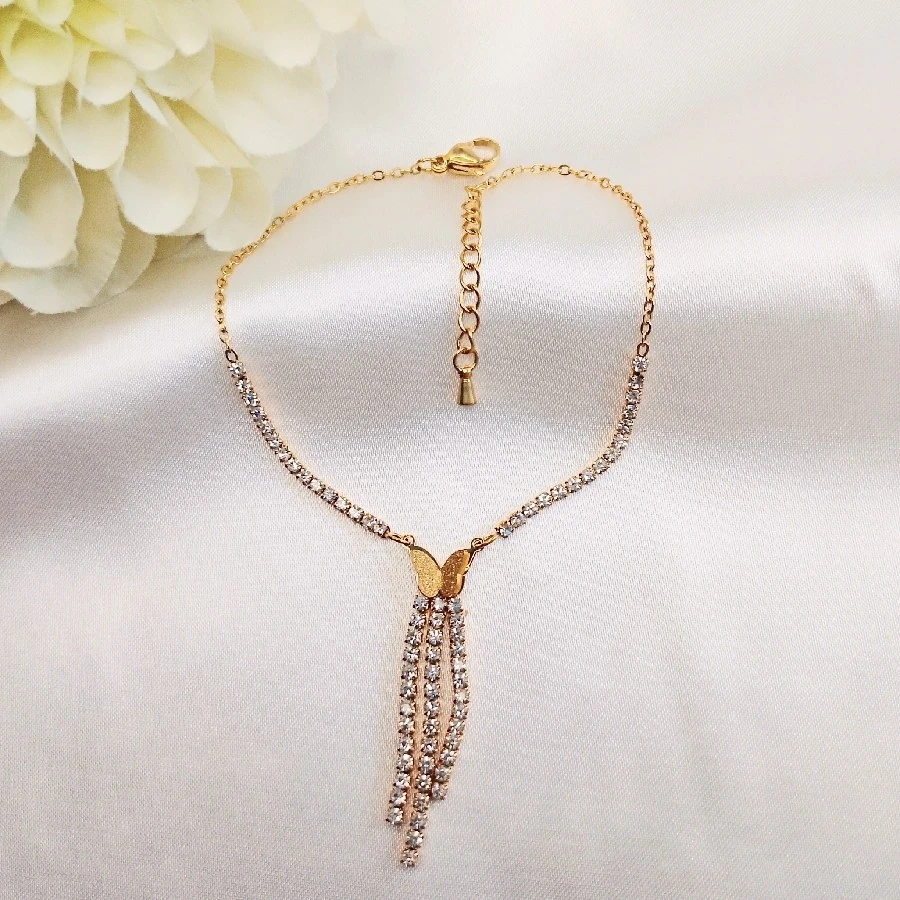 ÇELİK GOLD TAŞLI KELEBEKLİ  KARARMAZ PASLANMAZ HALHAL