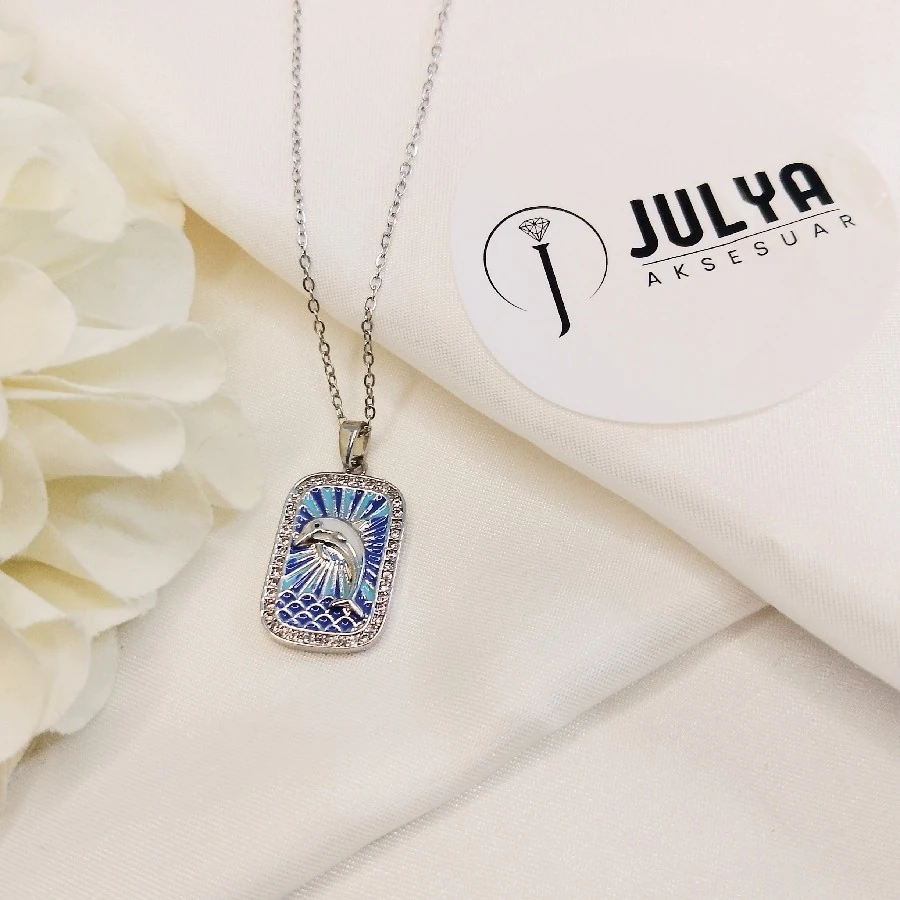 ÇELİK GÜMÜŞ RENGİ KARARMAZ PAZLANMAZ 45+5 CM TAROT KOLYE