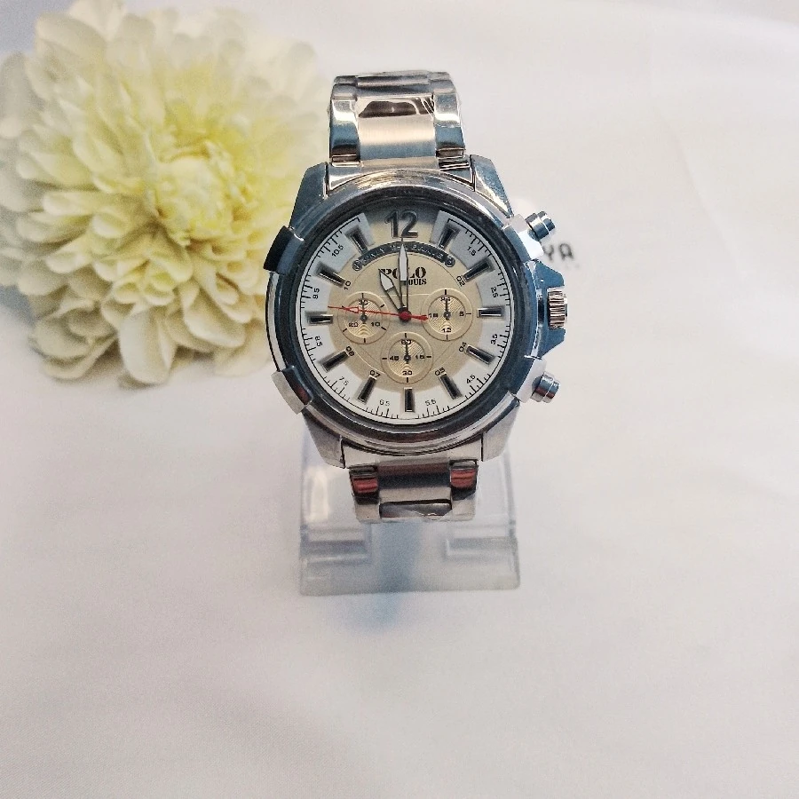 ÇELİK GÜMÜŞ RENGİ KARARMAZ PASLANMAZ POLO MARKA ERKEK KOL SAATİ