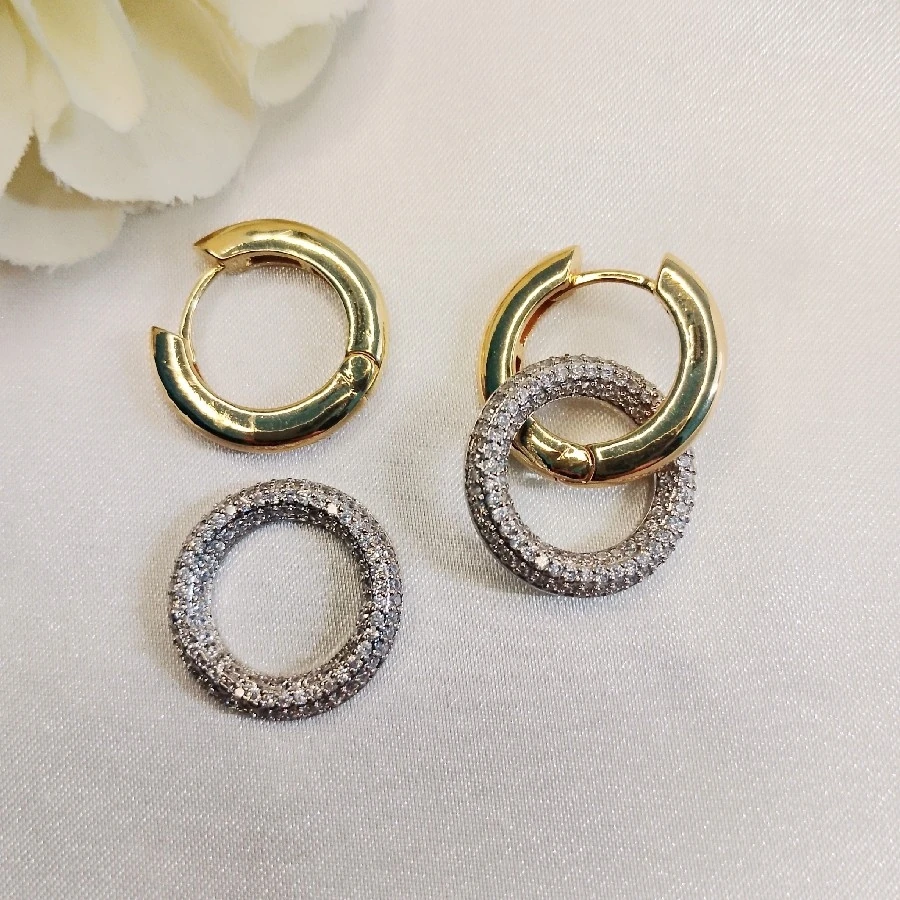 ÇELİK GÜMÜŞ GOLD RENKLİ HALKA KÜPE KARARMAZ PASLANMAZ