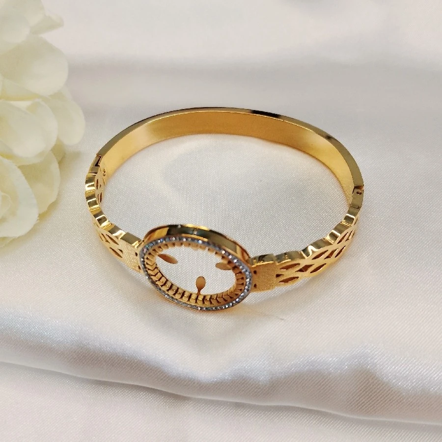 ÇELİK GOLD TAŞLI  NAZAR   BONCUKLU ÇEGREK ALTIN  TAKMA KARARMAZ PASLANMAZ 20 CM KELEPÇE