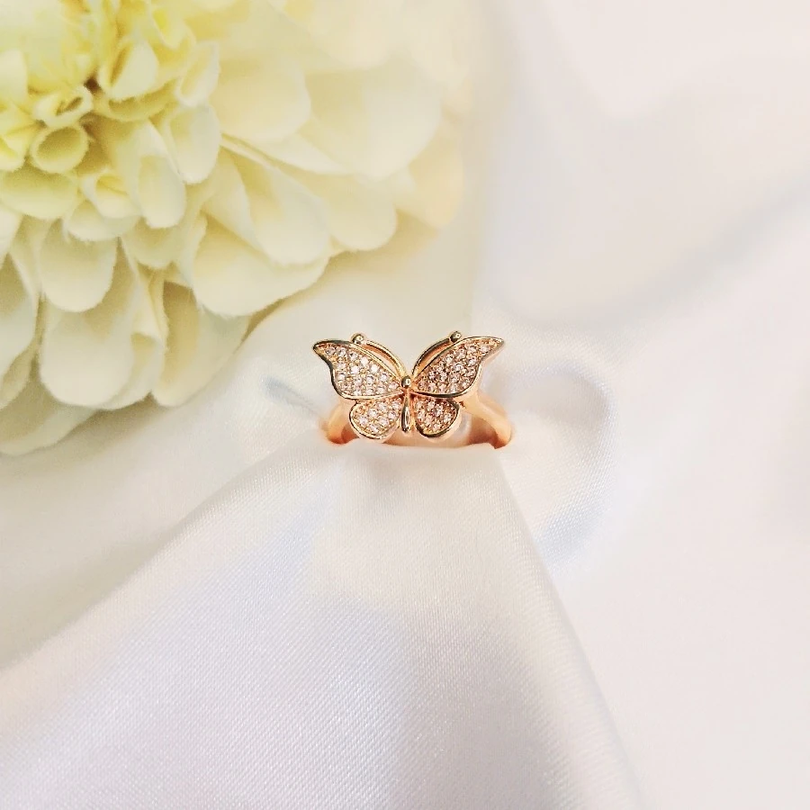 ÇELİK GOLD TAŞLI KELEBEKLİ   AYARLANABİLİR YÜZÜK