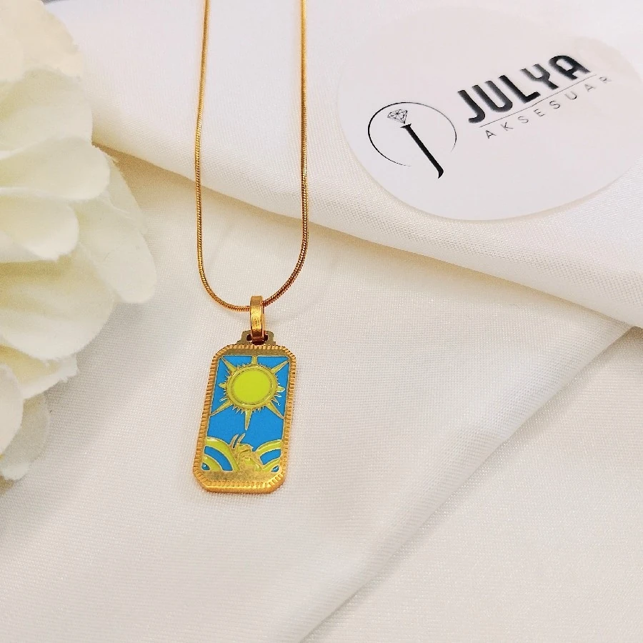 ÇELİK GOLD TAROT KARARMAZ PAZLANMAZ 45+5 CM KOLYE