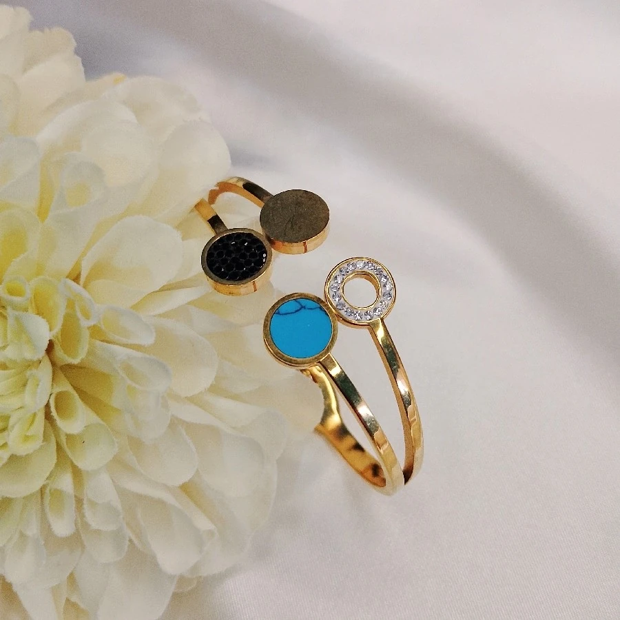 ÇELİK GOLD KARARMAZ PASLANMAZ TAŞLI RENKLİ 20 CM KELEPÇE