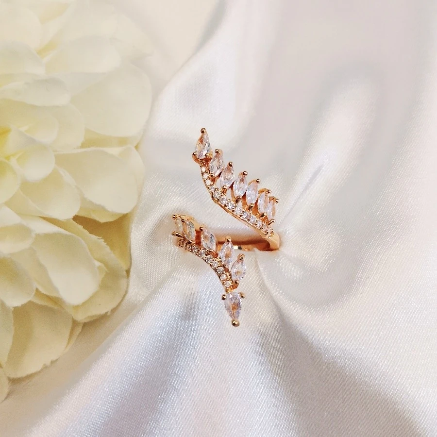 TAŞLI ROSE AYARLANABİLİR KARARMAZ   PASLANMAZ ÇELİK VİP XUPİNG YÜZÜK