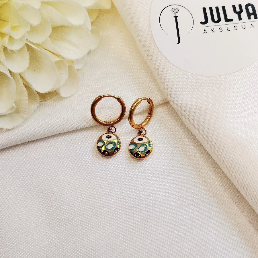 ÇELİK GOLD KARARMAZ PASLANMAZ  KÜÇÜK MİNELİ KÜPE