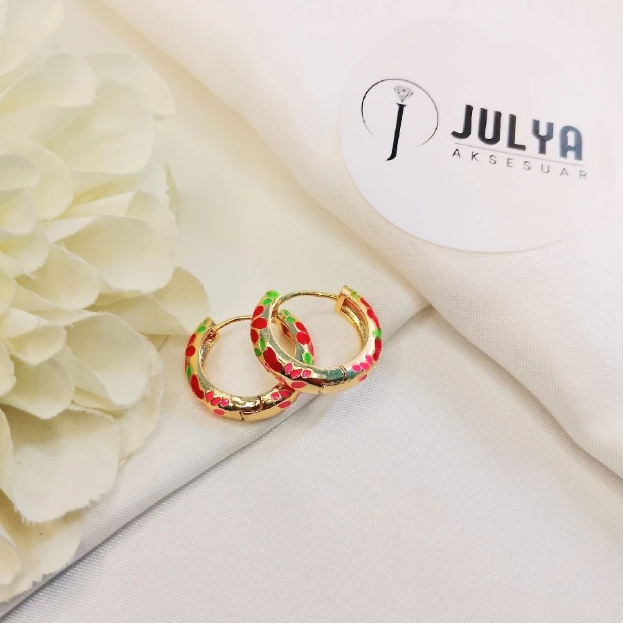 ÇELİK GOLD KARARMAZ PASLANMAZ MİNELİ HALKA KÜPE