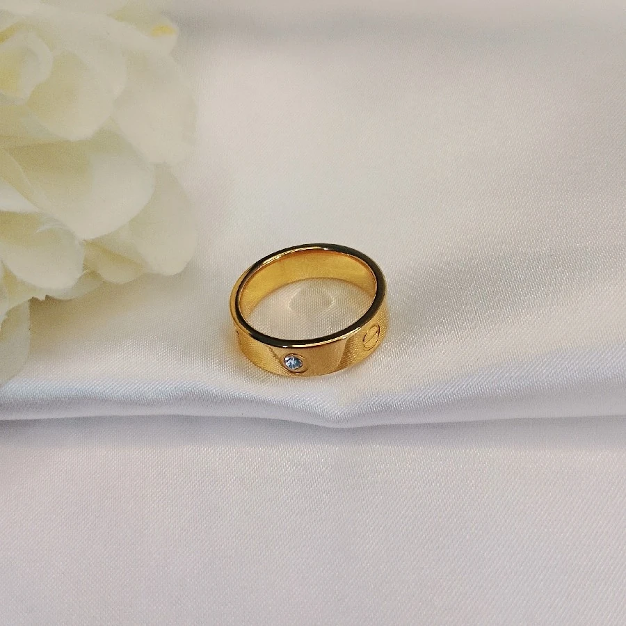 ÇELİK GOLD TAŞLI MARKA KARARMAZ PASLANMAZ 9 NUMARA YÜZÜK