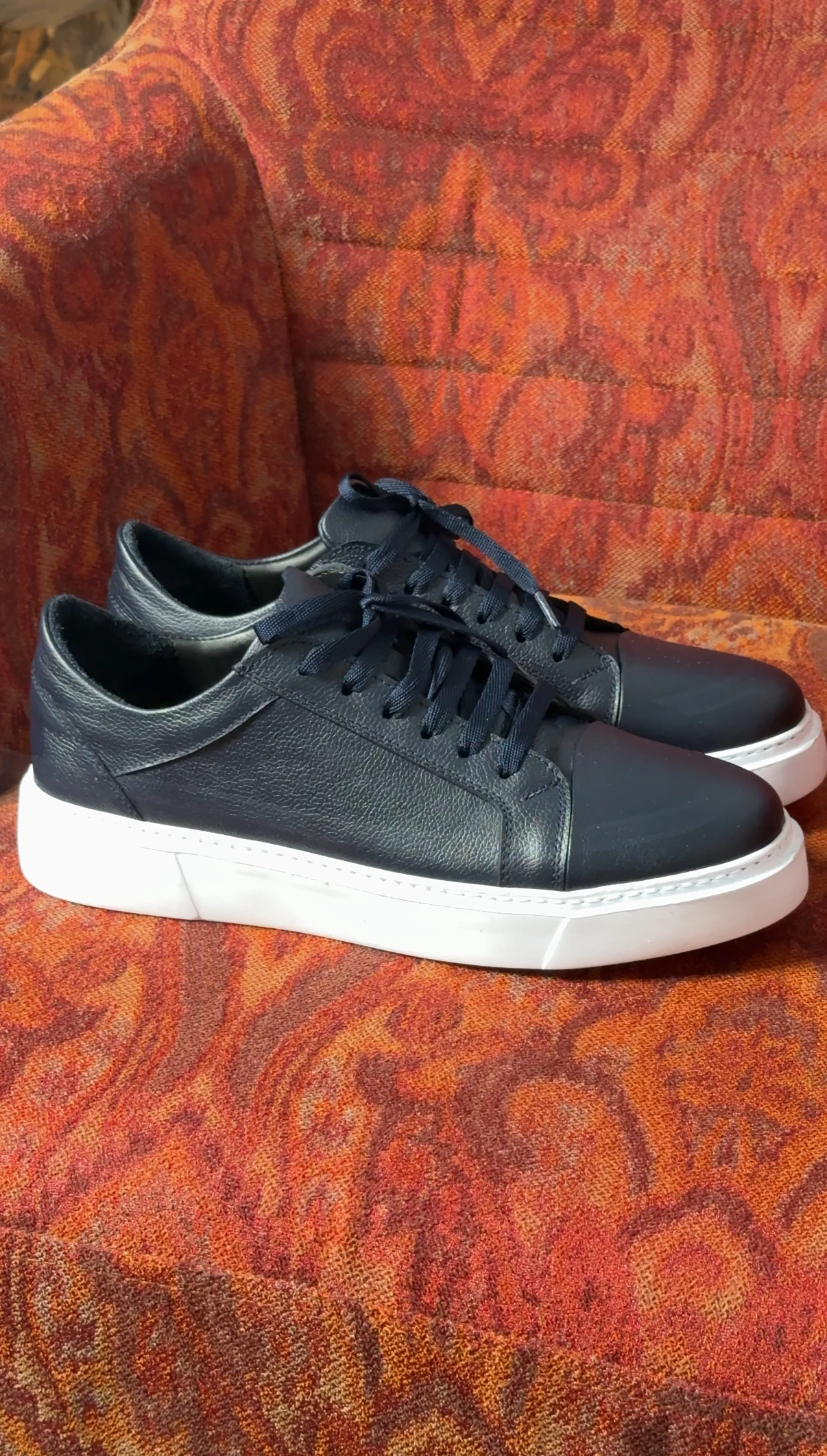 Hakiki Deri Lacivert Sneakers 5402