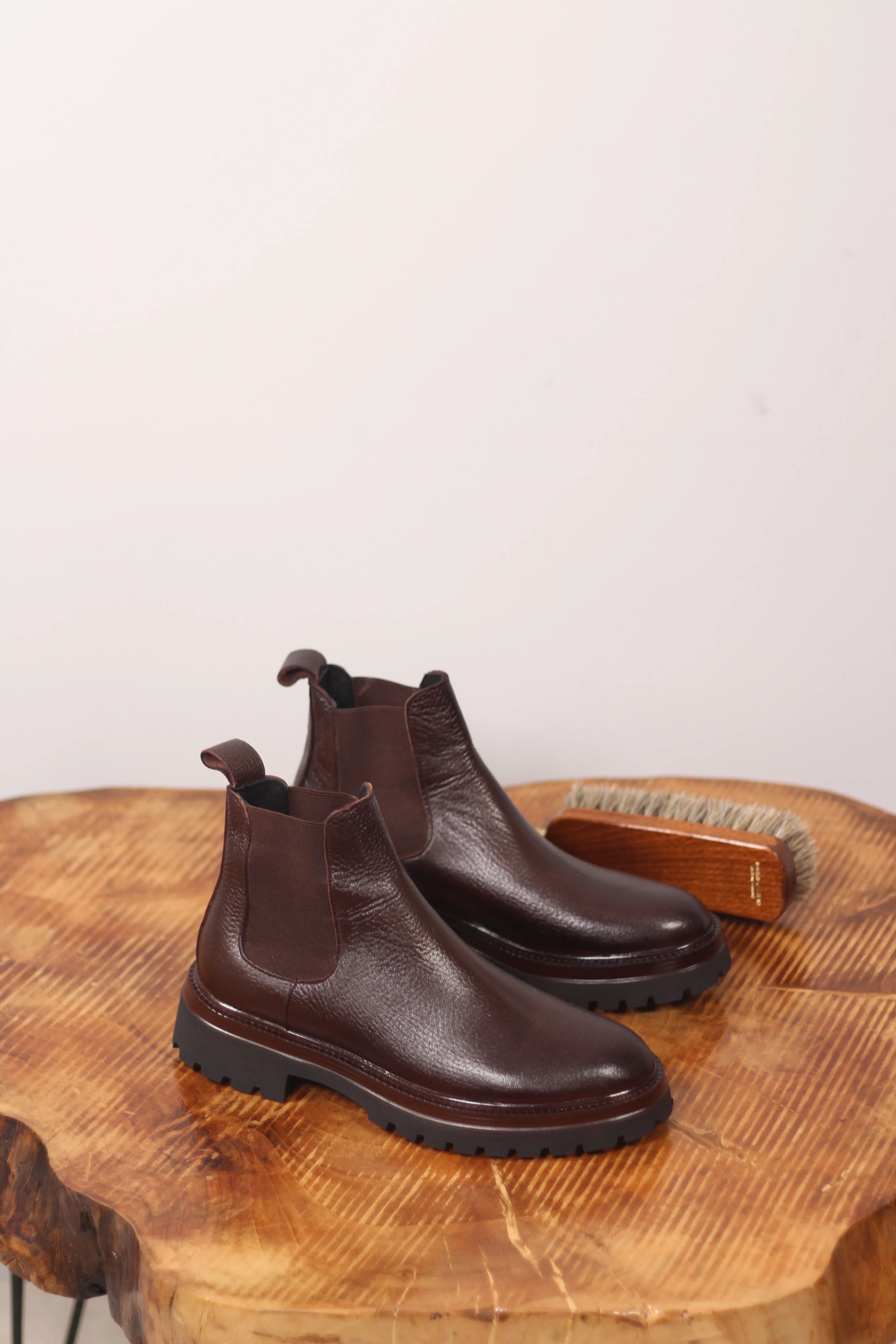 Hakiki Deri Bilekten Lastikli Kahverengi Bot