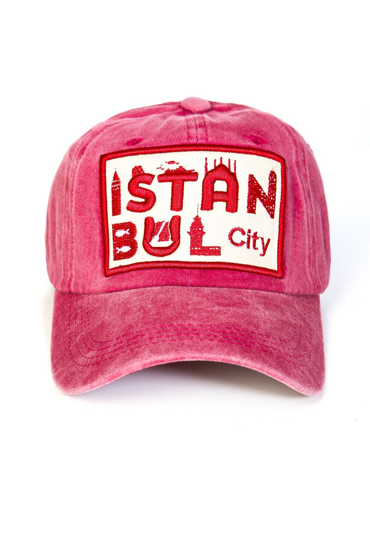 İstanbul Yıkamalı Şapka - bordo