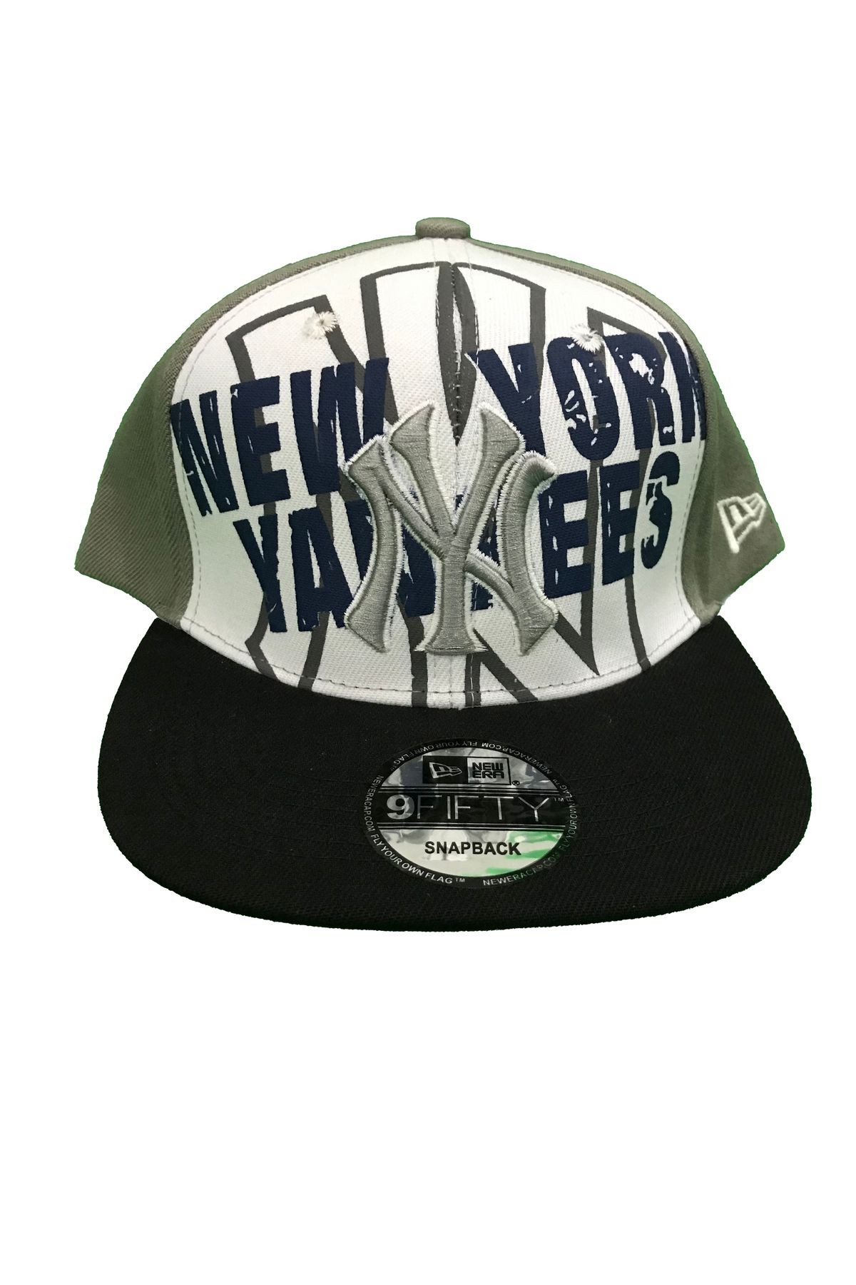 N.Y. Yankees Hip-Hop Şapka (Özel Kolleksiyon) - Gri - Siyah