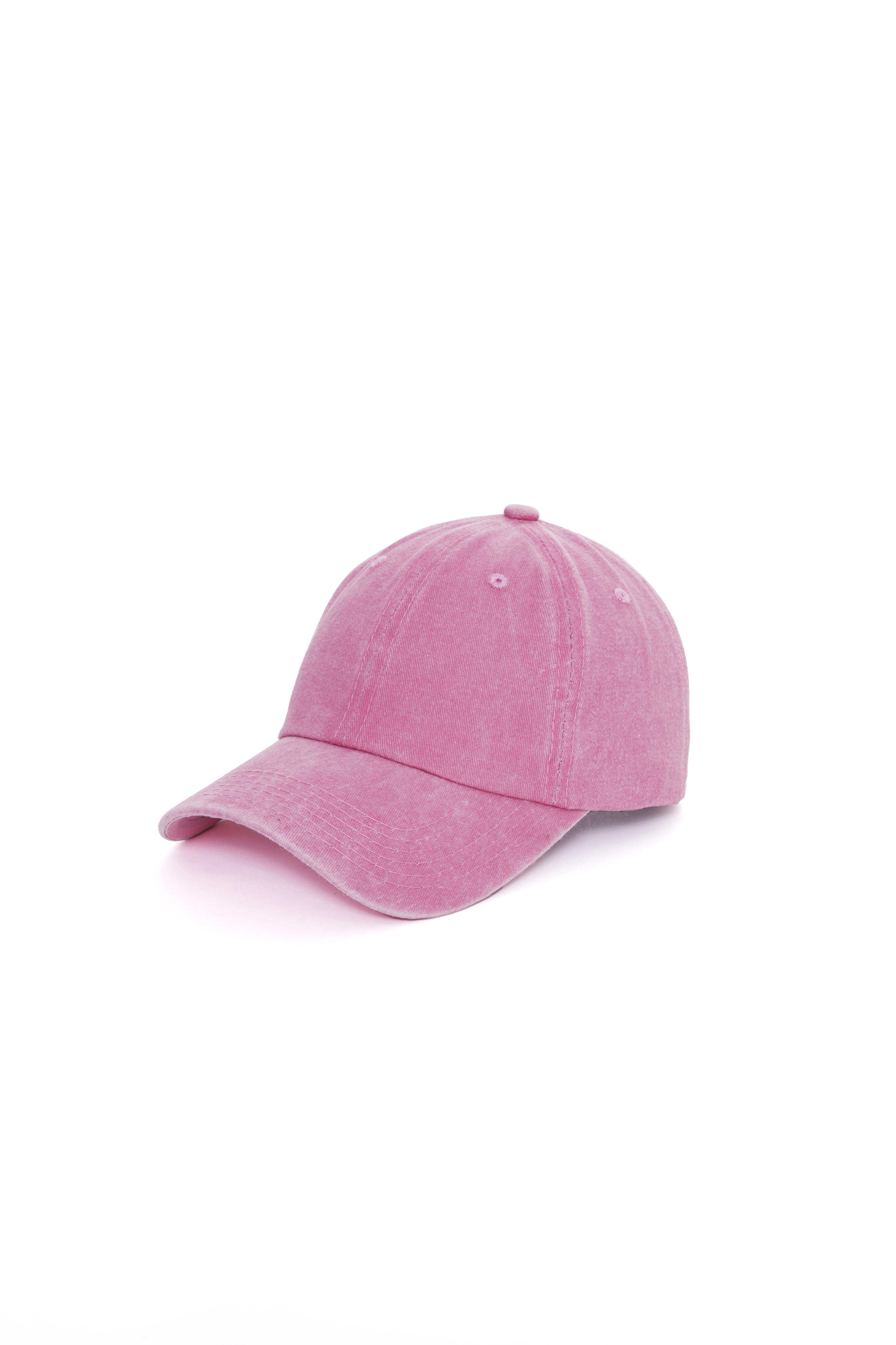 Sade Yıkamalı Şapka - Pembe