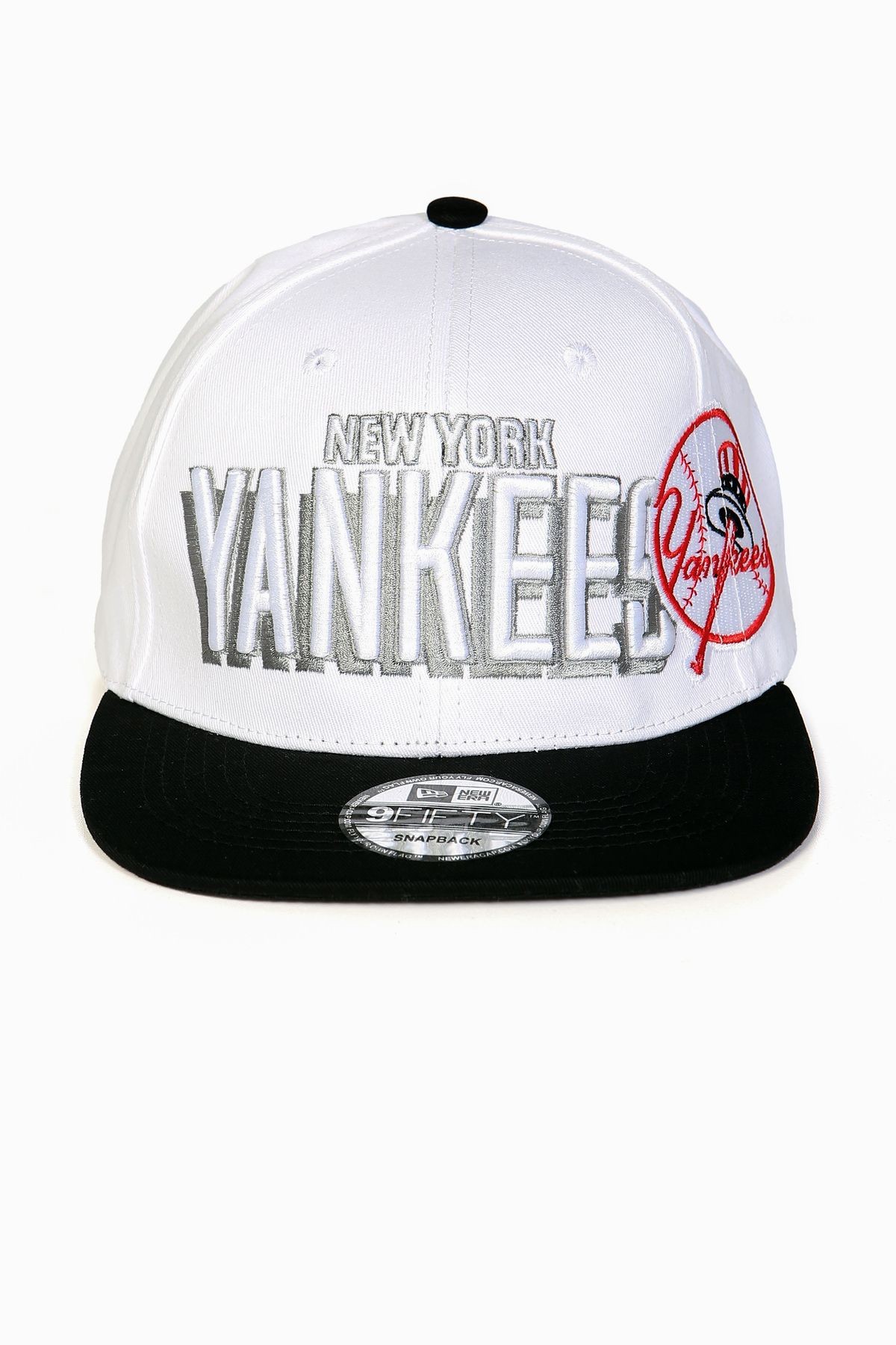 New York Yankees Hip-Hop Şapka (Özel Kolleksiyon) - Beyaz - Siyah