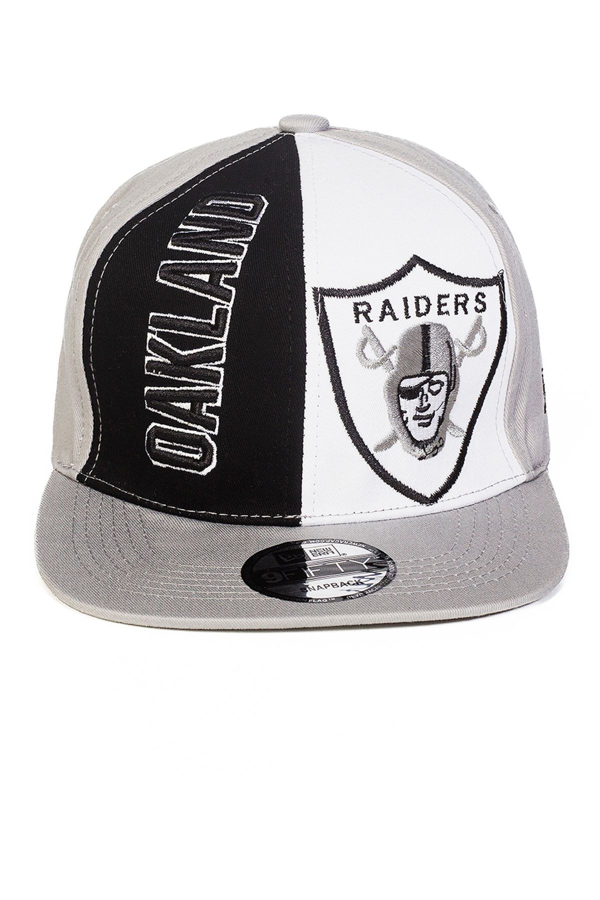 OAKLAND  RAIDERS Hip-Hop Şapka (Özel Kolleksiyon) - Gri - Beyaz