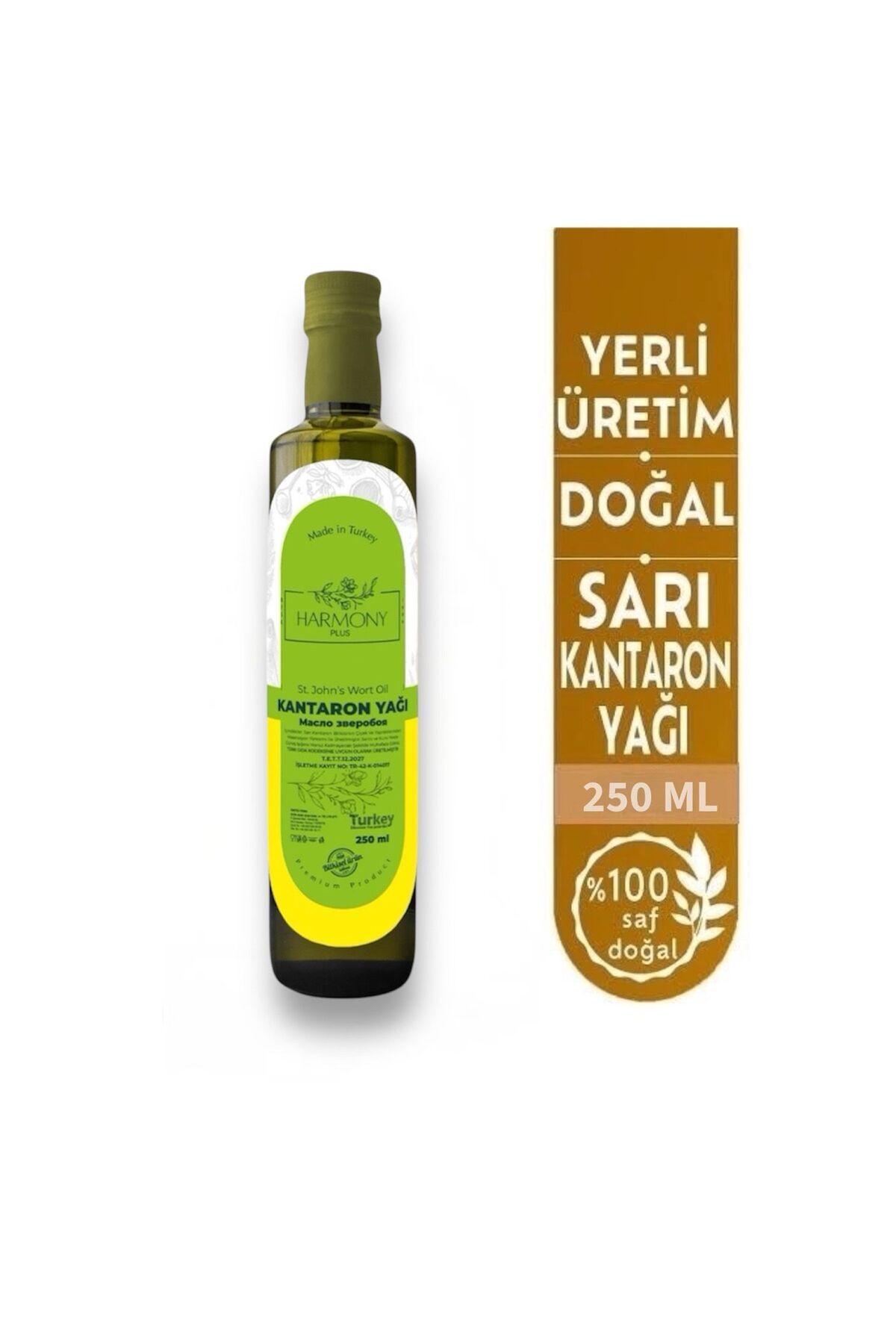 Kantaron Yağı 250 ml Doğal Ve Saf Sarı Kantoron Yağı