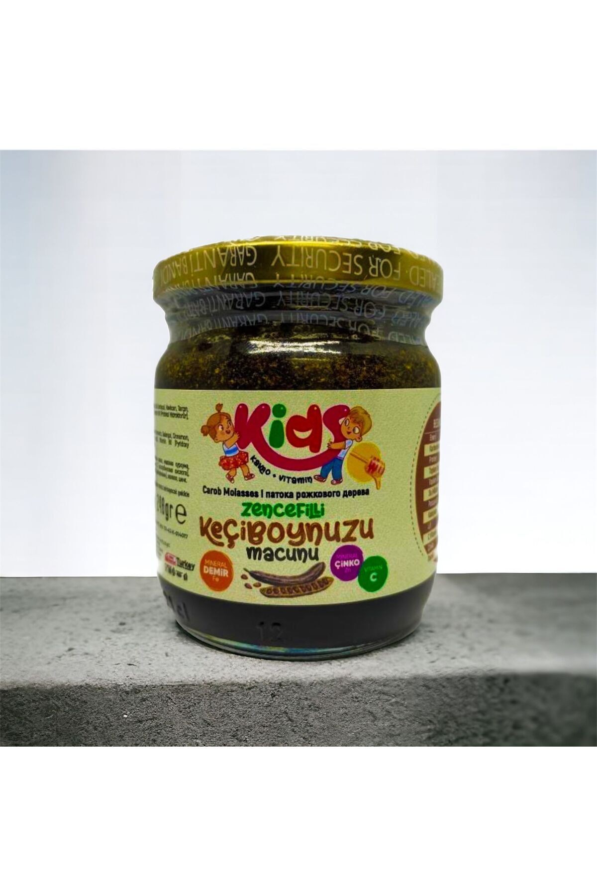 Kids Çocuklar için Özel Kakaolu Çocuk Macunu 240 Gr Zencefilli Keçiboynuzu Macunu