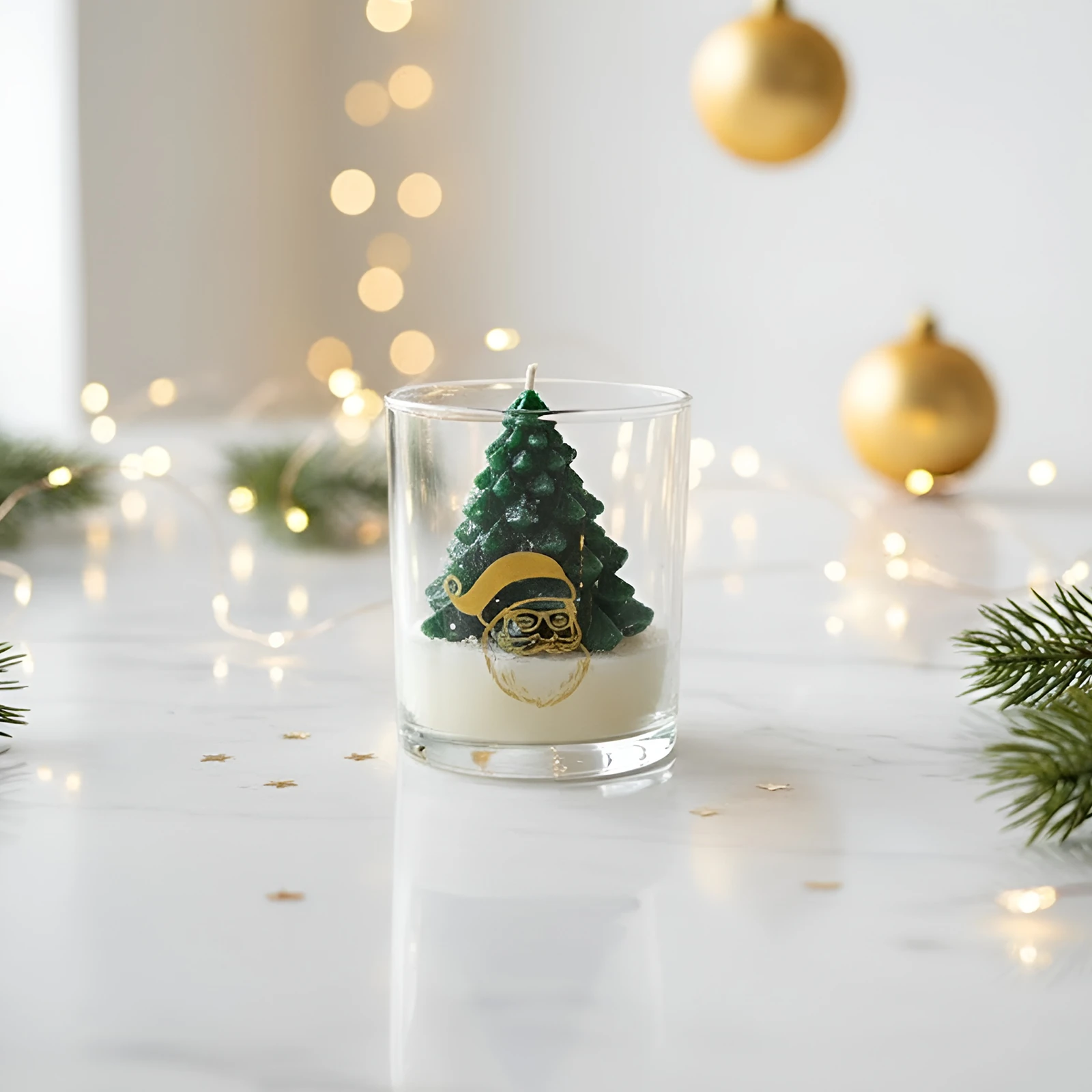 Yılbaşı Ağacı Kokulu Mum – Teneke Kutulu Set - Kahve Kokulu