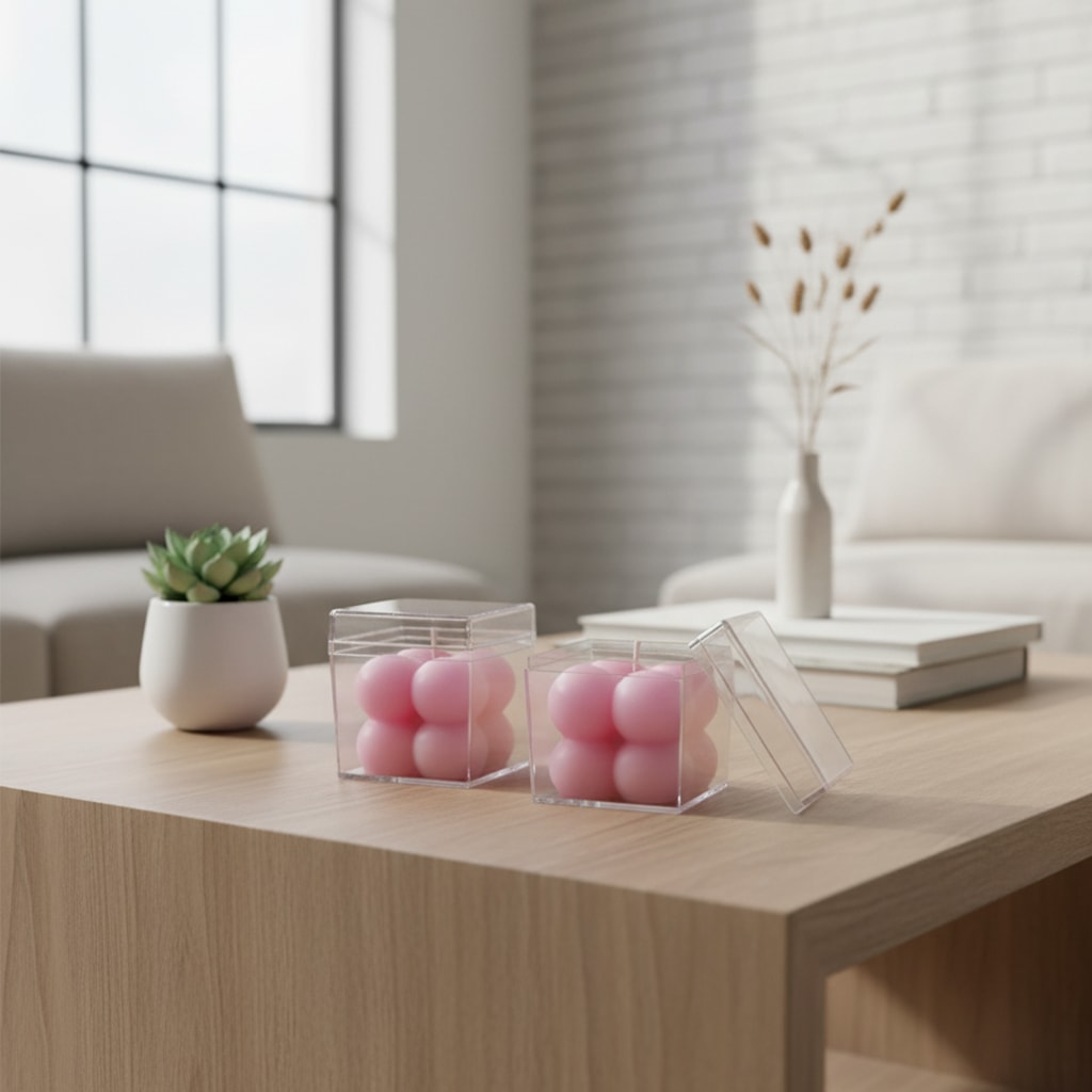 50 ADET PEMBE BUBBLE MUM