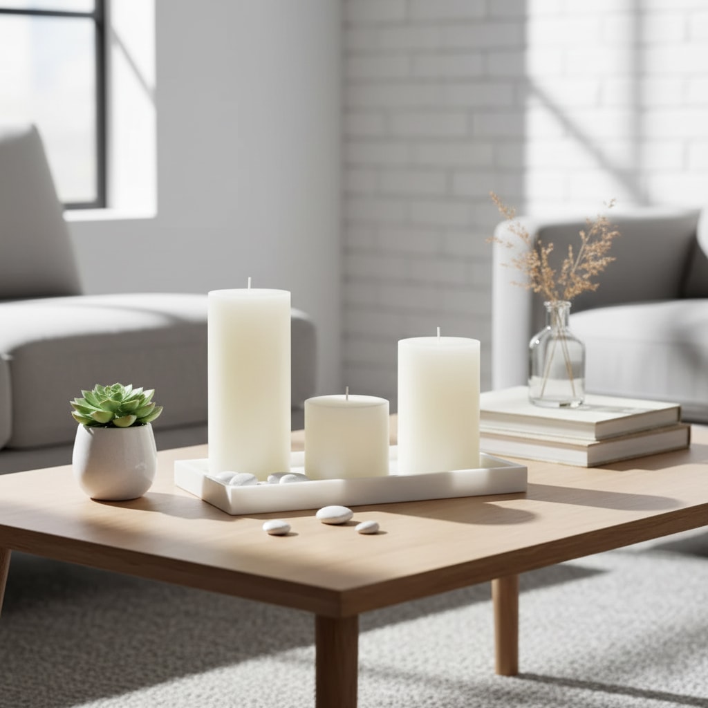 Silindir Baton Mum 3 lü Set