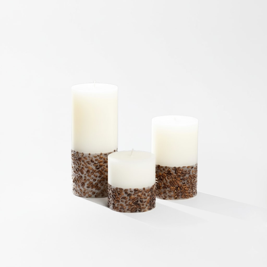 KAHVE TANECİKLİ BATON MUM 3 LÜ SET