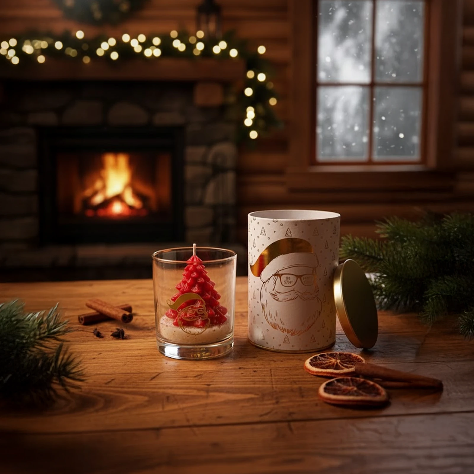 Yılbaşı Ağacı Kokulu Mum – Teneke Kutulu Set