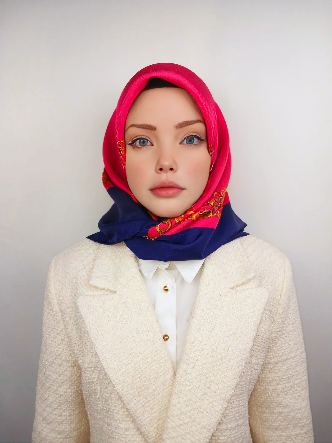 Zincir Desen İpek Eşarp