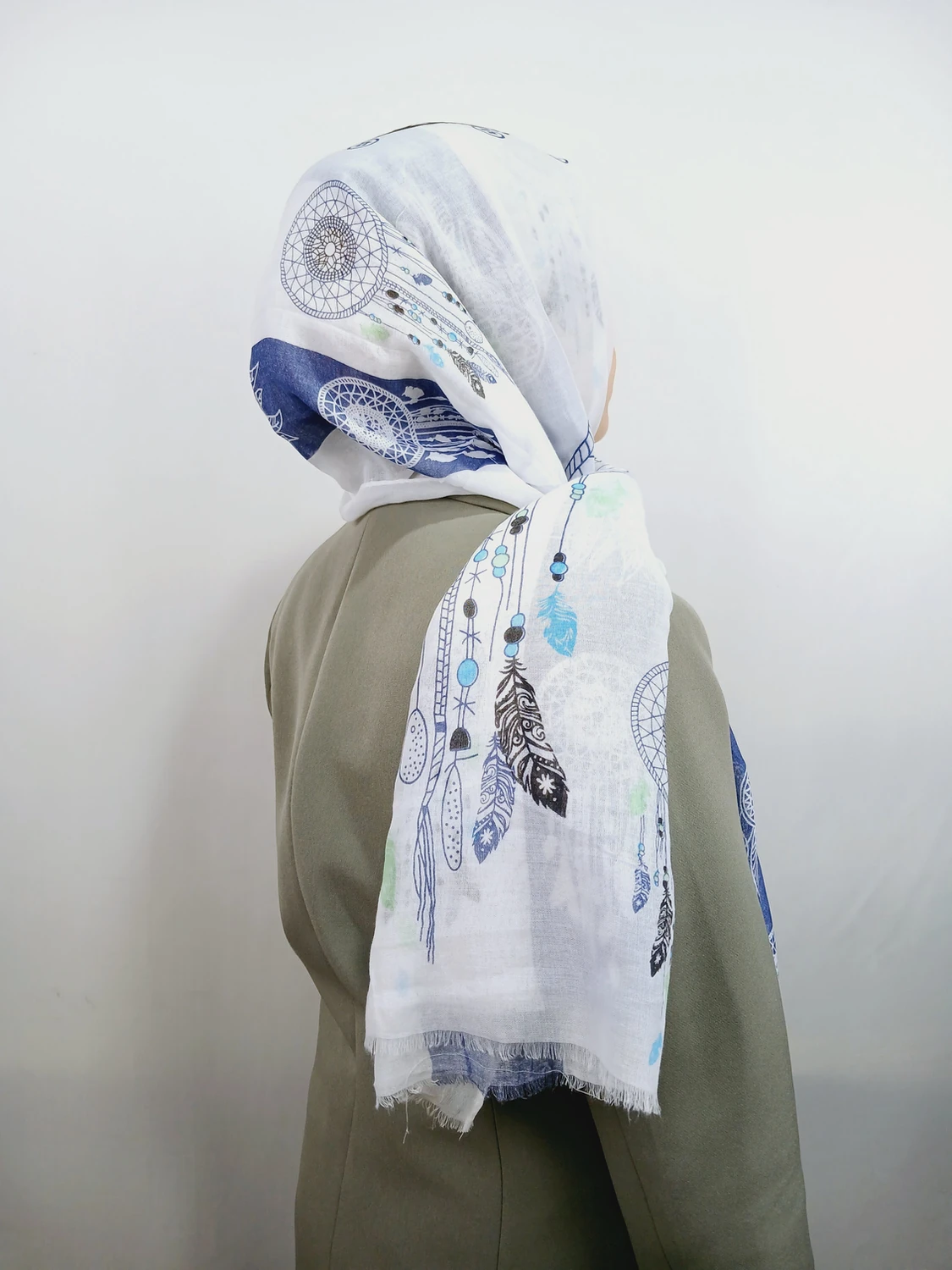 Gesilli Plain Mavibeyaz Sal