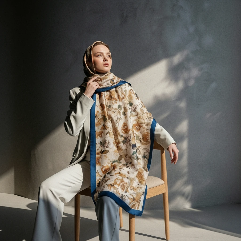 Pastel Çiçek Desenli Sal