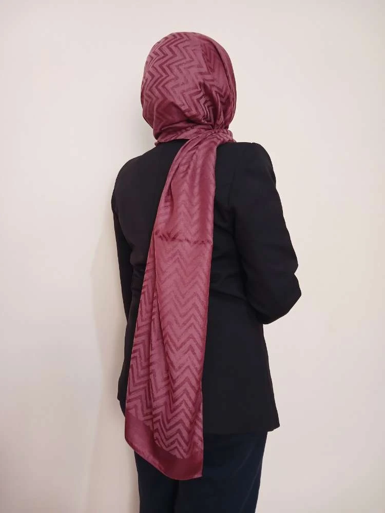 Çizgili Mor Jakar Şal