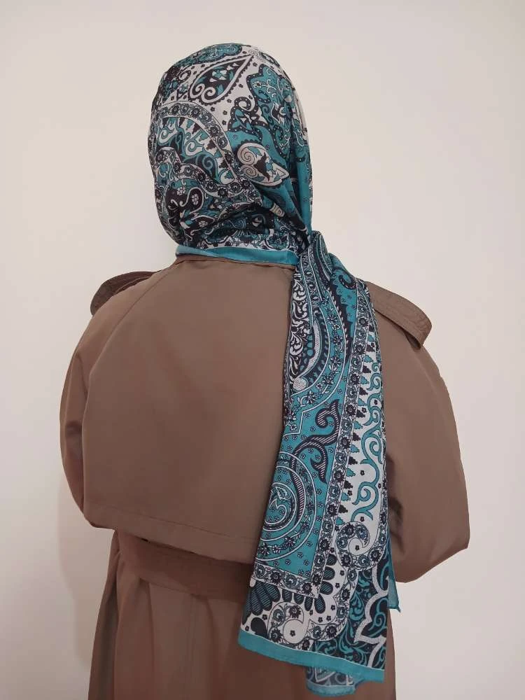 Yesil Etnik Desen Şal