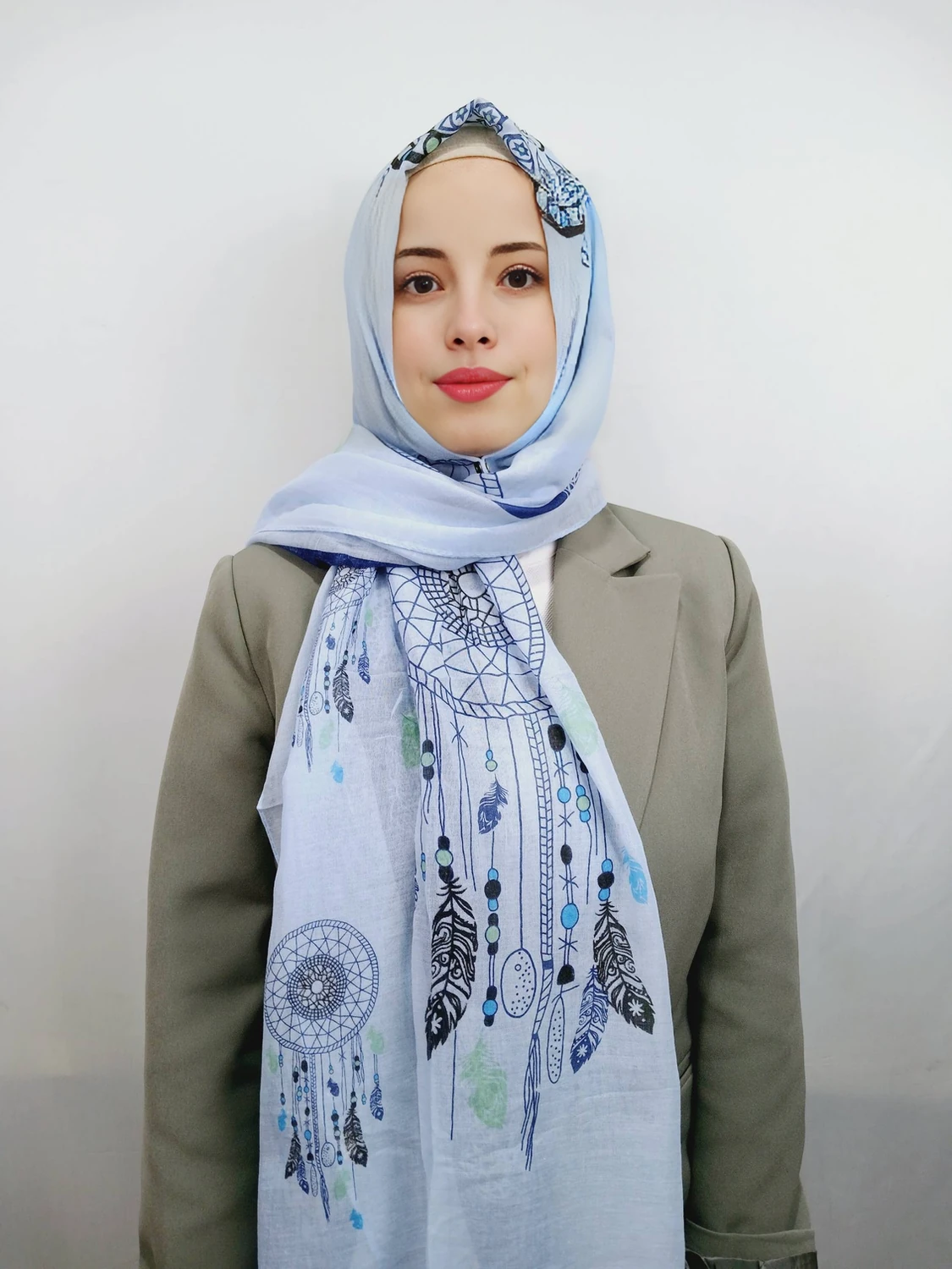 Gesilli Plain Acikmavi Şal