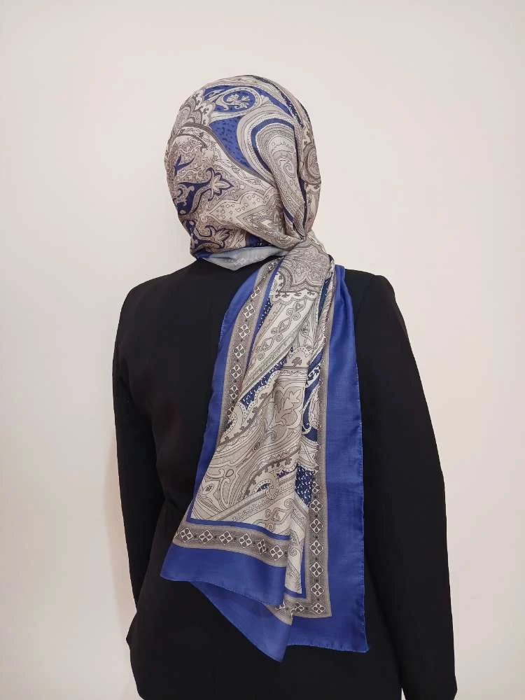 Etnik Desen Mavi Şal