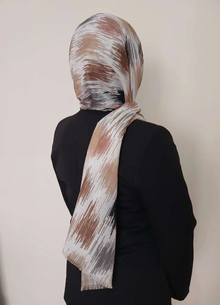 Soyut Desen Kahve Şal