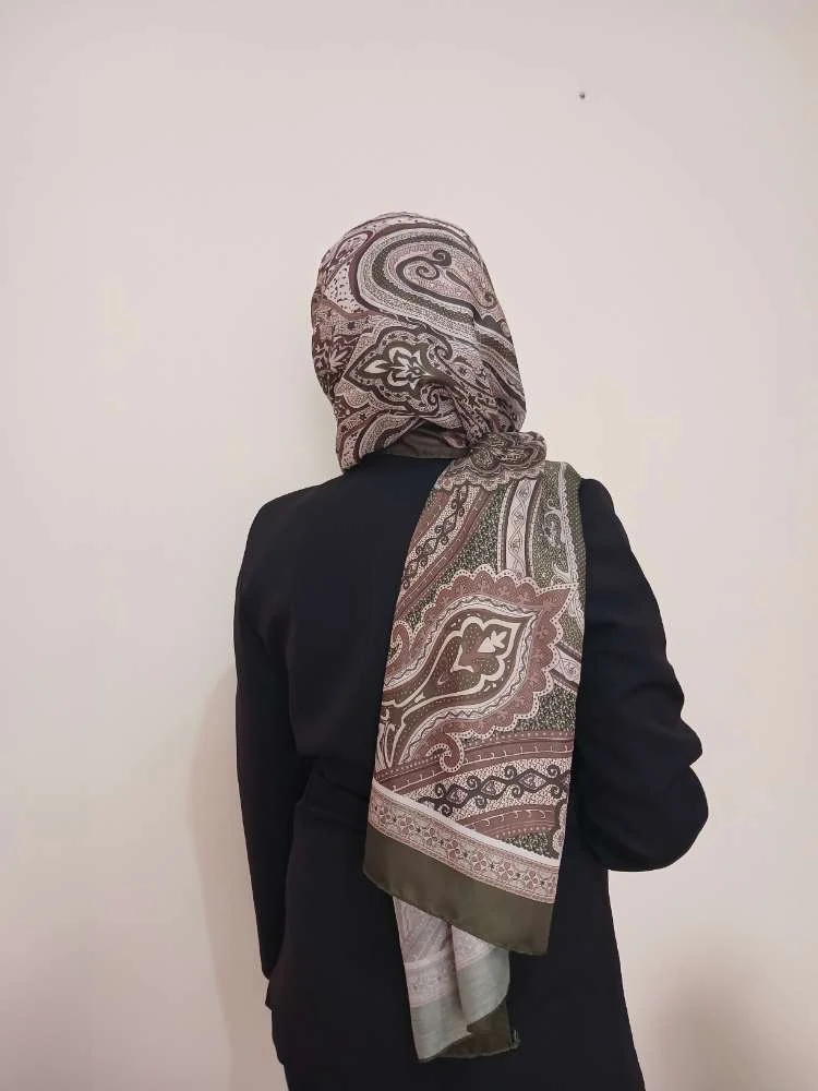 Etnik Desen Haki Şal