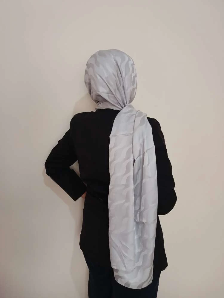 Dalgalı Gri Jakar Şal