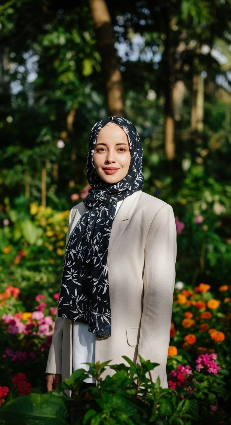 Beyaz Çiçekli Siyah Sal