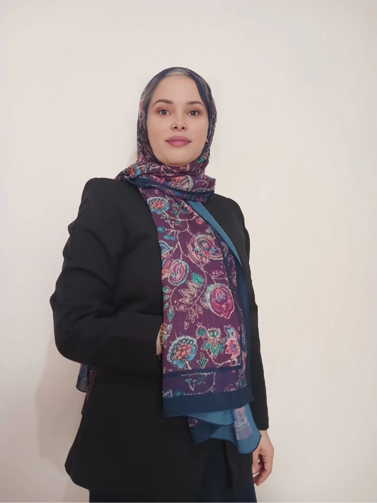 Premium Sentetik İpek Mor Şal