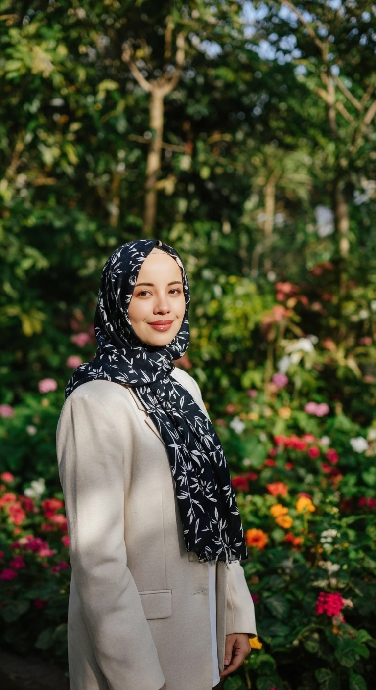 Beyaz Çiçekli Siyah Sal